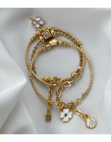 swarovski yonca 3'lü set bileklik