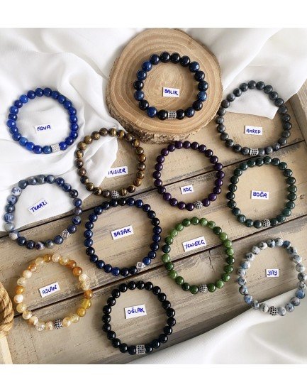 erkek model burçlara özel uğurlu doğaltaş şans bileklik