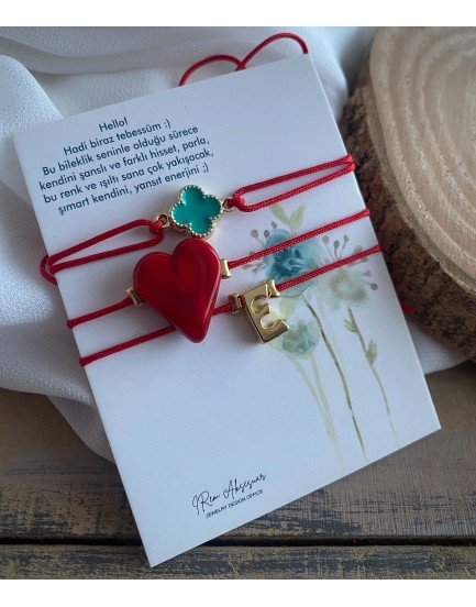 yeni yıl şans temalı 3lü set bileklik