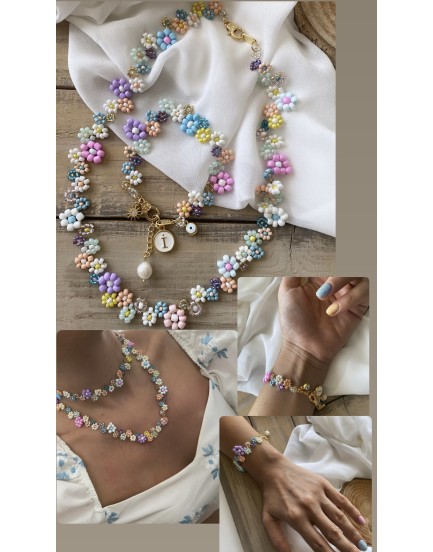 iğne örgüsü zigzag tasarım papatya kolye bileklik set charmlı ve harfli tasarım yetişkin ve çocuk model kombin iğne örgüsü zigzag tasarım papatya kolye bileklik set charmlı ve harfli tasarım yetişkin ve çocuk model kombin