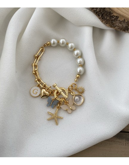 7 charm tiffany inci kilit uç bileklik
