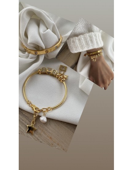 4d zirkon küp harf love kelepçe ve cartier kelepçe kombini
