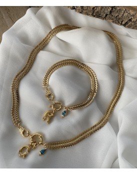 özel üretim ithal tilki kuyruğu zincir gemici kilit çapa kanca balon harf swarovski damla özel tasarım kolye bileklik seti