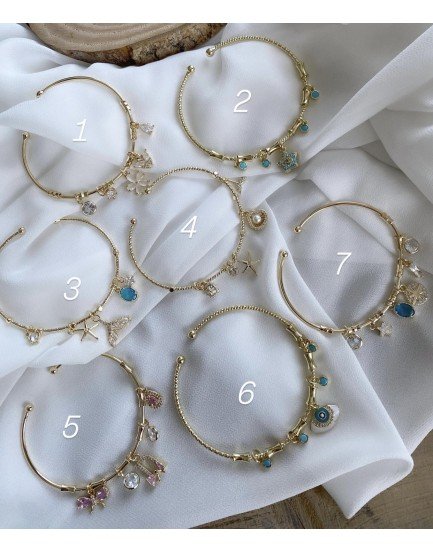 özel seri gold 14k çelik bileğe göre ayarlanabilir charm bileklikler