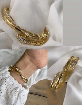 swarovski taş 3 tur 14k özel seri vip marka kelepçe