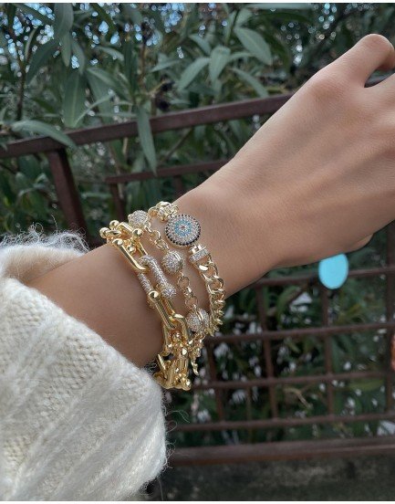 özel seri 14k kuyumcu modeli mikron vip üçlü bileklik