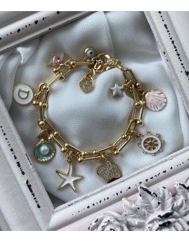 10 charm tiffany zincir özel tasarım gökyüzü ve deniz temalı pandora bileklik
