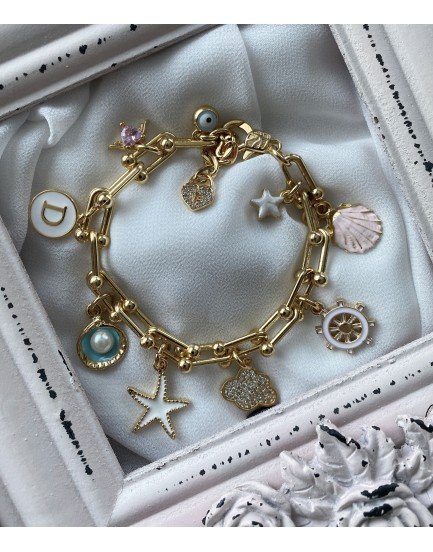 10 charm tiffany zincir özel tasarım gökyüzü ve deniz temalı pandora bileklik