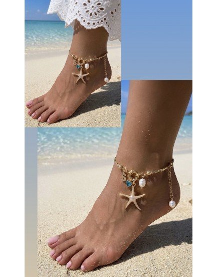 gemici kilit özel tasarım petek zincir mine sedefli deniz yıldızı özel tasarım halhal