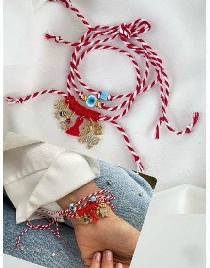 marteniçka duble charm 3lü set şans ve mutluluk bilekliği