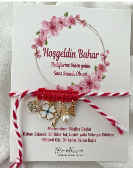 marteniçka bahar dalı 5 charm tasarım bileklik