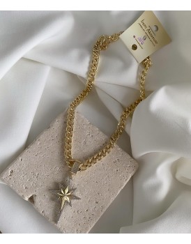 zirkon kopça özel seri dubble charm kuzey yıldızı kolye