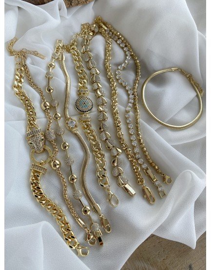 kuyumcu model özel seri 14k altın rengi juping bileklikler