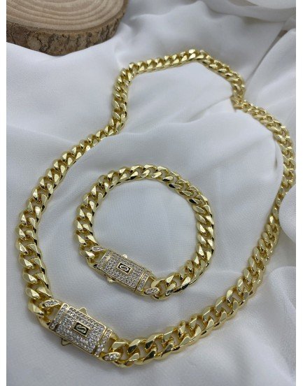 vip özel seri 14k altın kaplama juping kolye bileklik seti