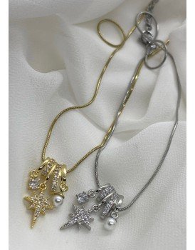 vip özel seri çelik kuzey yıldızı charm kolye