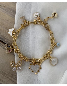 tiffany zincir 9 charm bahar şans ve mutluluk temalı özel tasarım pandora bileklik