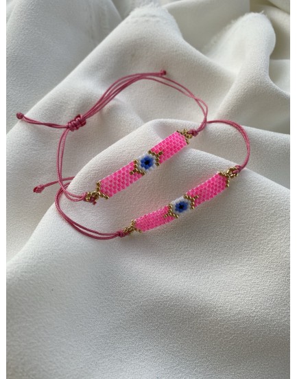 NEON PEMBE MİYUKİ BİLEKLİK