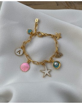 24 K altın kaplama 7 CharM tasarım bileklik 