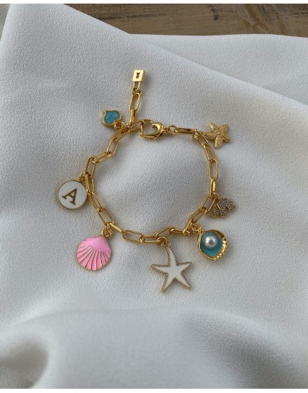 24 K altın kaplama 7 CharM tasarım bileklik
