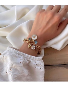 Barok kilit 6 charm tasarım bileklik