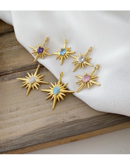 24 K altın kaplama Swarovski kuzey yıldızı