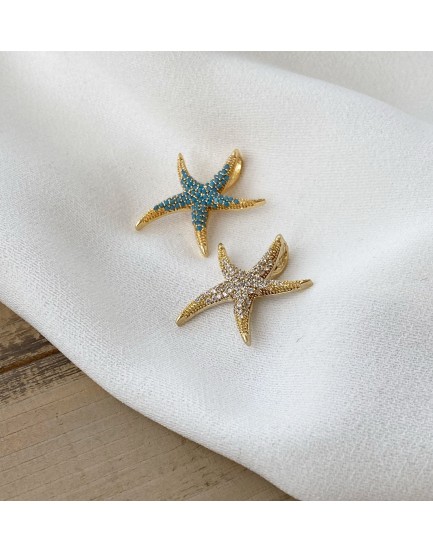 24 K altın kaplama Zirkon deniz yıldızı