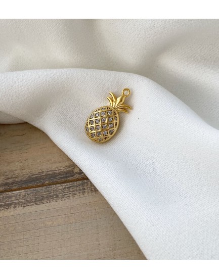 24 K altın kaplama Zirkon taşlı ananas